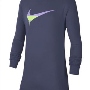 Nike Big Boys Novelty Swoosh Graphic Long Sleeve T-Shirt YXL